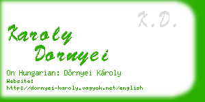 karoly dornyei business card